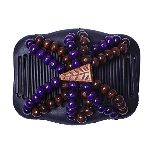 3 Pack Women Hair Beaded Comb Clips Double-Sided Hair Bun Makers Elastic Hair Accessories