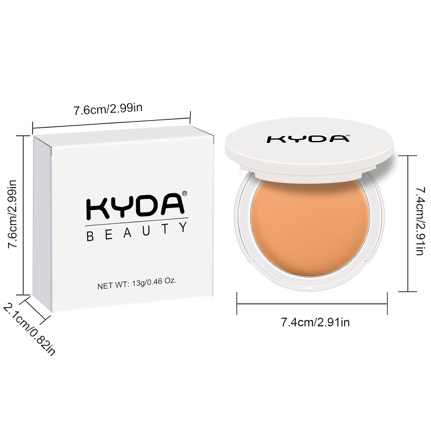 KYDA Tinted Foundation Balm - Soft-Focus Matte Finish Cream-to-Powder Makeup | Buildable Coverage, Weightless, BBD01