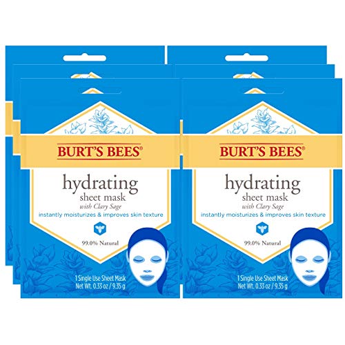 Burt's Bees Hydrating Face Mask with Clary Sage, 6 Count