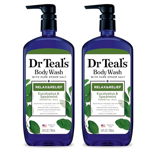 Dr Teal's Epsom Salt Body Wash with Eucalyptus & Spearmint - 24 fl oz (Pack of 2)