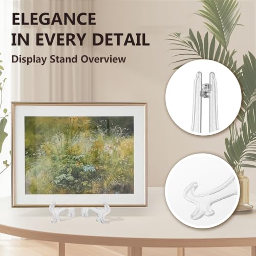9-Inch Clear Plastic Easels for Displaying Photos & Plates - 6 Pack