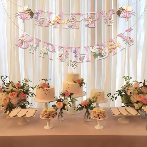 Fairy Birthday Banner - Enchanting Party Decorations with Butterflies