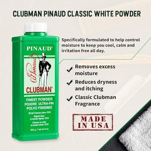 Clubman Pinaud Natural Talc Powder 9 oz (Pack of 2) | Shine Control
