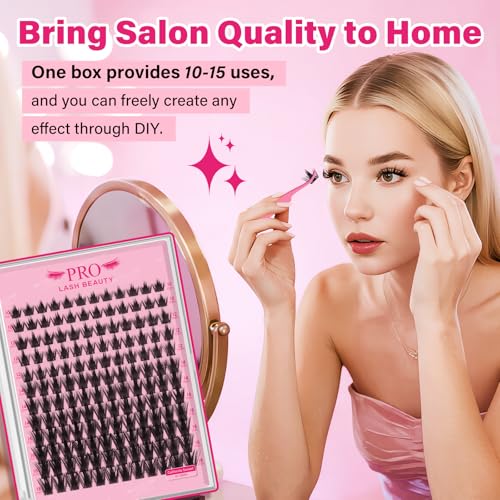 PROLASHBEAUTY Sunset Lash Clusters - Mixed 10-18mm Eyelash Sets, Reusable Makeup Tool