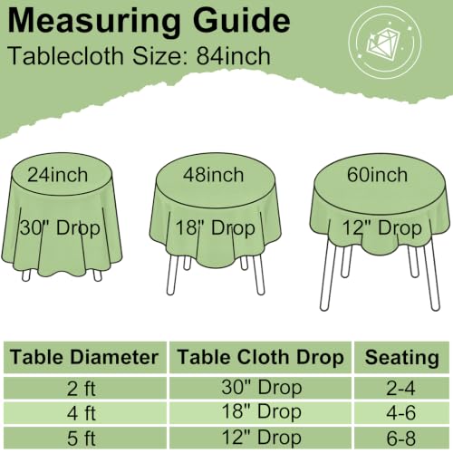 84" Round Disposable Plastic Tablecloths - 4 Pack, Beige