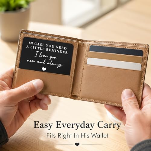 Sentimental Engraved Wallet Insert Card for Men - Love Reminder Gift
