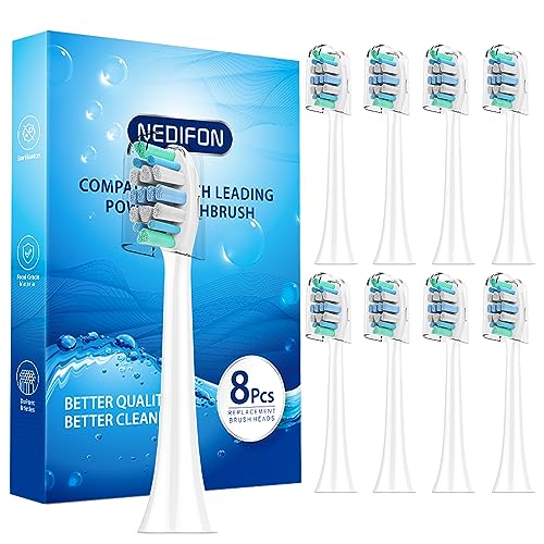 NEDIFON Replacement Toothbrush Heads for Philips Sonicare, 8 Pack