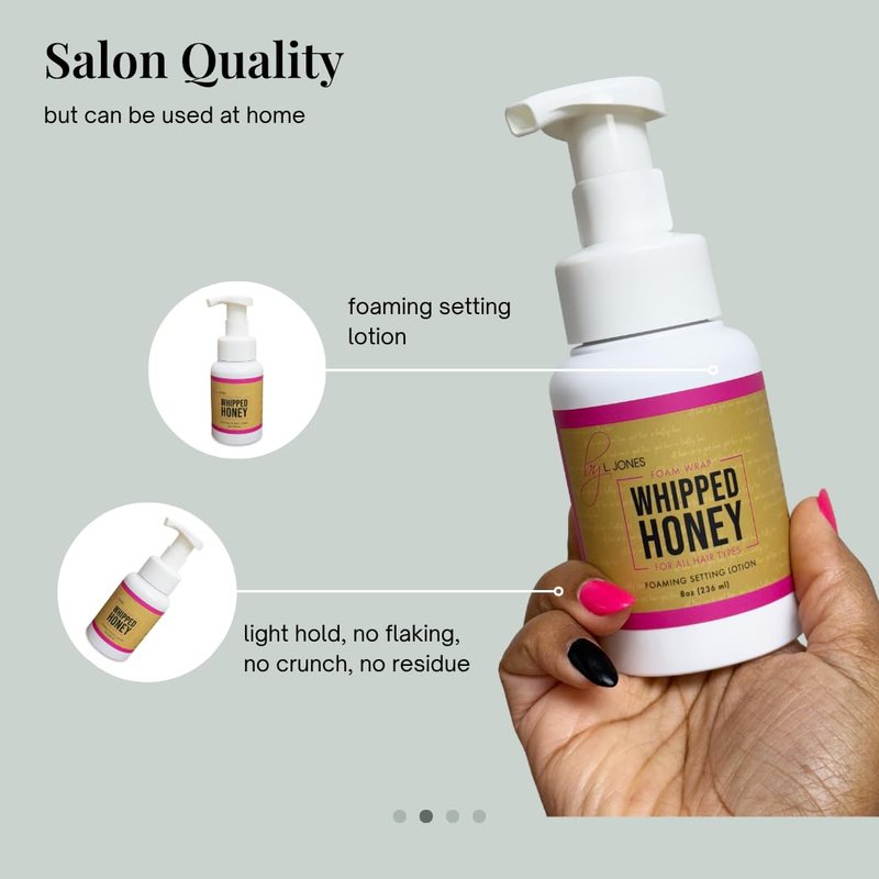 Whipped Honey Foam Wrap – Lightweight Setting Mousse for Silk Press & Styles | Anti-Frizz, Fast-Drying Hold for All Hair Types