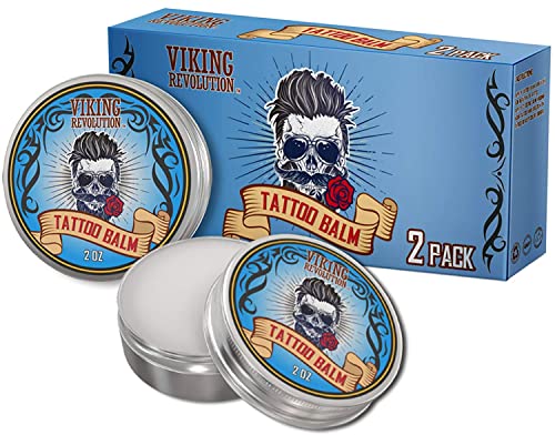 Viking Revolution Tattoo Care Balm 2 oz - Pack of 2 Natural Moisturizing Skin Ointment