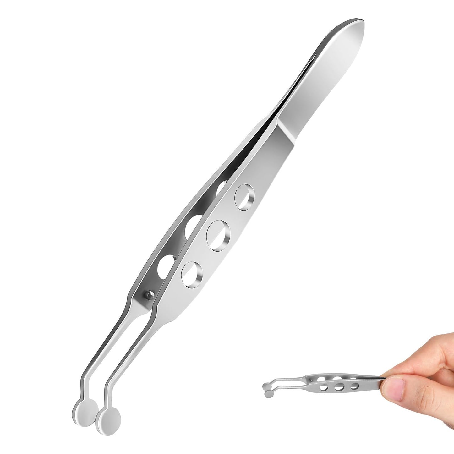 Didiseaon Meibomian Gland Massage Forceps Round Tip Eyelid Tweezers for Clogged Eyelid Gland Relief Eye Stye Remover Tool Precision Design for Eye Bag and Swelling Care