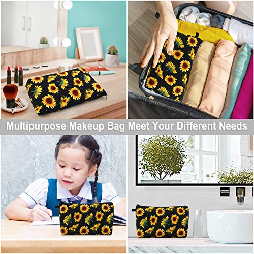 MAGEFY Waterproof Sunflower Makeup Bag for Travel & Storage