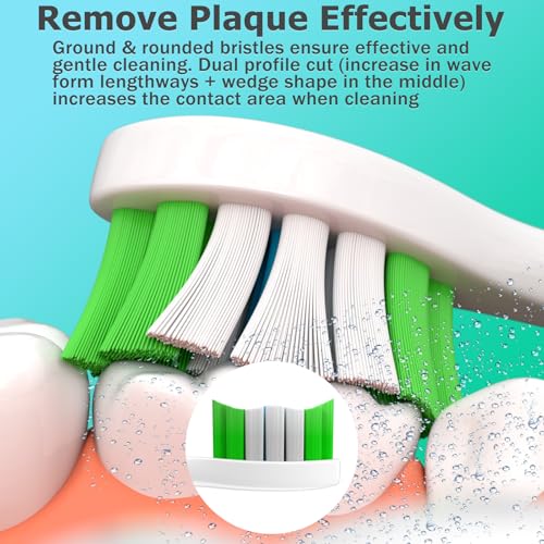 Zekuavi Compatible Toothbrush Heads for AquaSonic - 16 Pack (8White8Black)