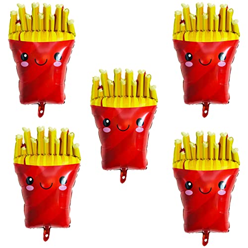 10 Pack French Fries and Hamburger Balloons for Birthday Parties