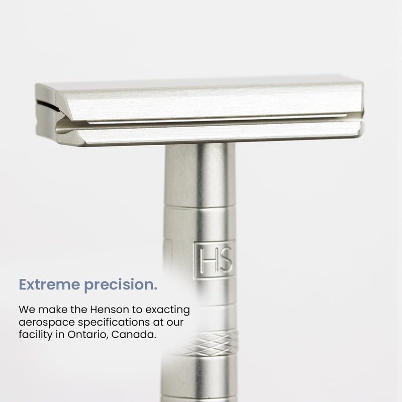 Henson Shaving Razor - Tan Double Edge Safety Razor with 5 Spare Blades - 30° Angled Precision With Superior Blade Rigidity- Reusable Single Blade Razors For Men and Women - Mild Aggression