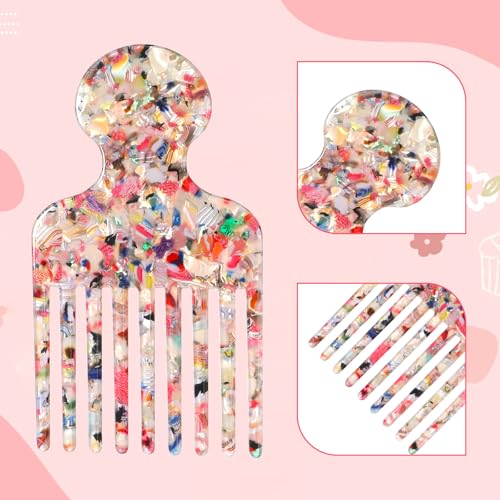 Detangling Hair Pick Comb for Curly Hair - Wide Tooth Acetate Comb