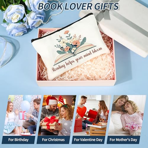 Bayelove Green Book Lover Makeup Bag Set for Women - 8 Pcs Bookish Gifts