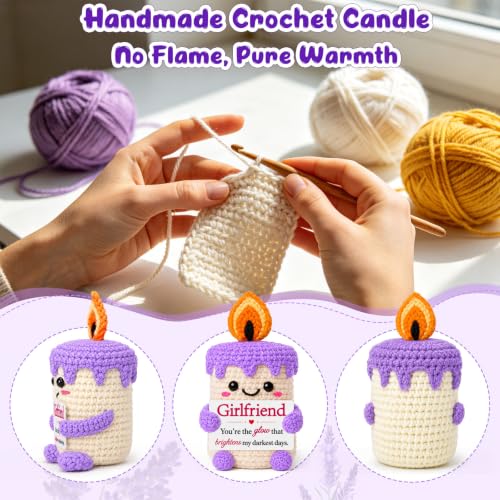 Handmade Crochet Candle Gift for Girlfriend | Romantic Birthday & Anniversary Present