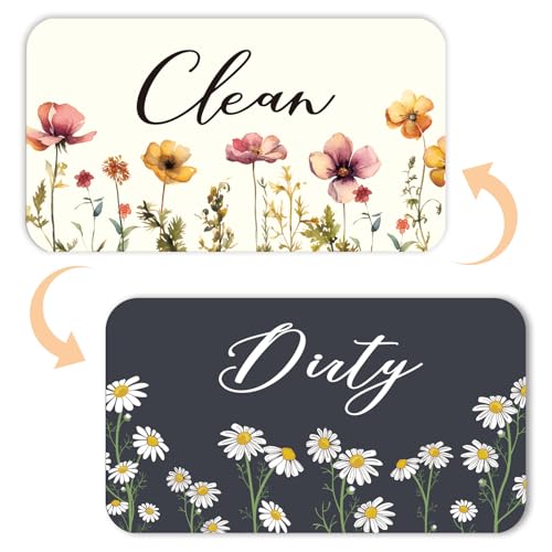 Flower Clean Dirty Magnet for Dishwasher | Double-Sided Design