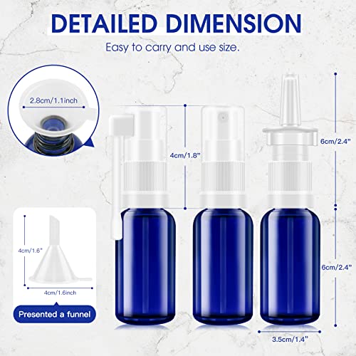 FZENeast 30ml Refillable Glass Nasal Spray Bottles, 6-Pack Fine Mist Sprayers