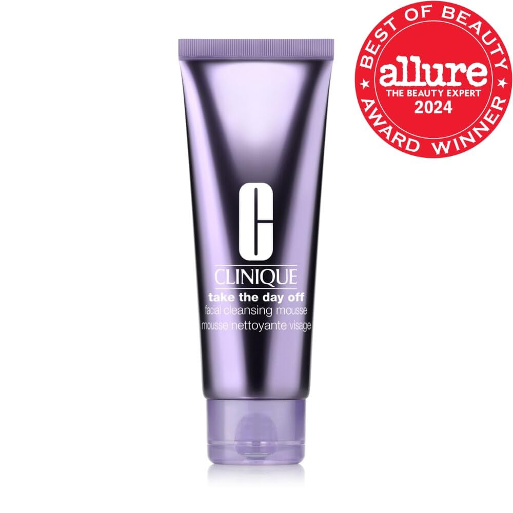 Clinique Take The Day Off Cleansing Mousse - Hyaluronic Acid & Glycerin | Makeup Remover for All Skin Types, 4.2 Fl Oz