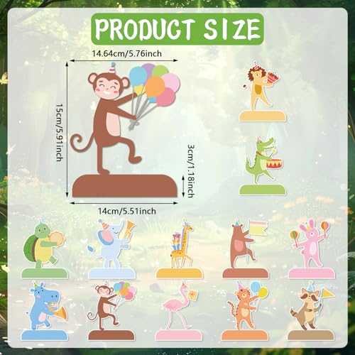 12 PCS Safari Animal Parade Honeycomb Centerpieces for Parties