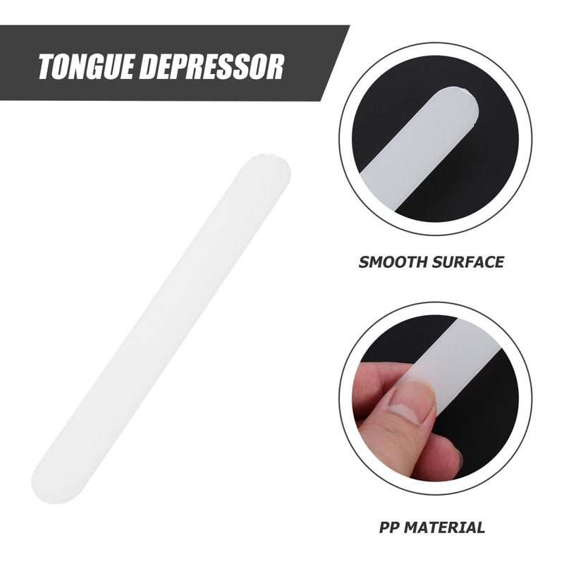 PLAFOPE Professional Tongue Depressors 75 Pcs White Plastic Tongue Sticks 5.70 Inch for Oral Cavity Examination and Laboratory Stirring Lightweight Flexible Medical Supplies