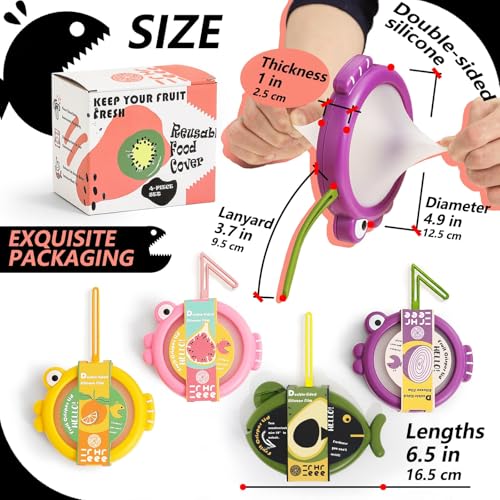 Silicone Food Storage Containers - 4Pcs Avocado & Onion Saver