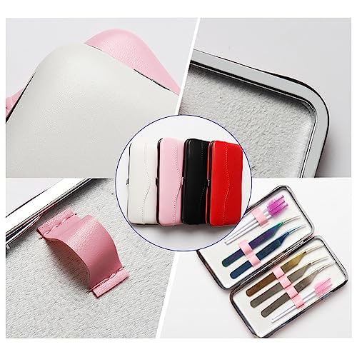 GSHLLO Pink PU Leather Tweezer Storage Case for Eyelash Extensions