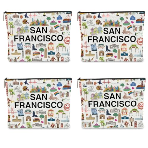 4PCS San Francisco Makeup Bag Set 1341 - Travel Cosmetic Organizer