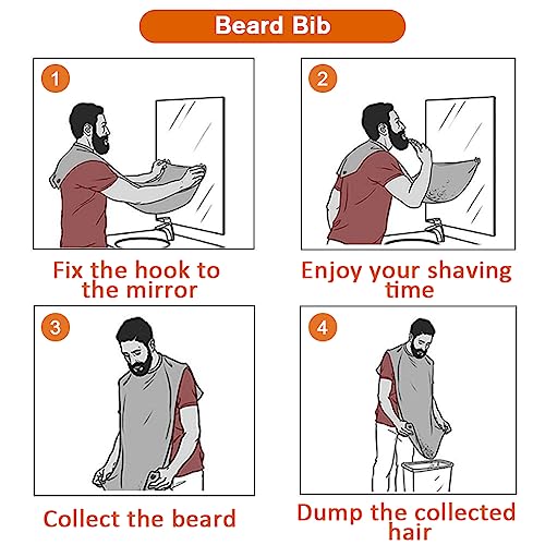 Beard Bib Apron for Easy Shaving & Trimming with Suction Cups