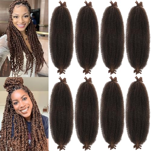 Miyamarch 14-Inch Springy Afro Twist Hair - 8 Packs Marley Braiding Hair