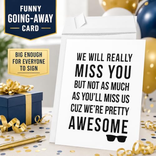 Funny Jumbo Retirement Card with Envelope - 8.5 x 11 Inch