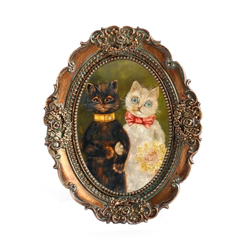VINLIFE Vintage Oval Mini Picture Frame 2.5x3.5 - Bronze Floral Design