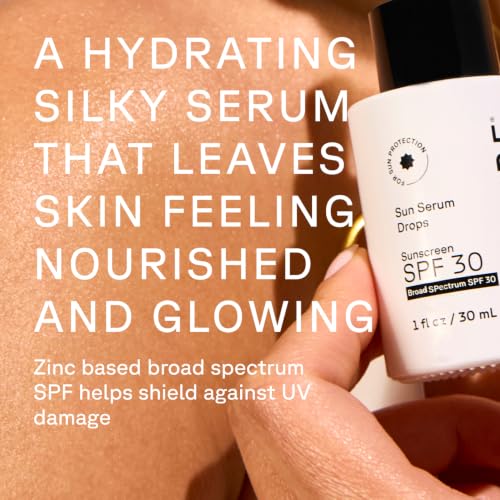 Acure Sun Serum Drops SPF 30 - Hydrating Face Sunscreen Serum 1 fl oz - Vegan & Broad Spectrum Protection
