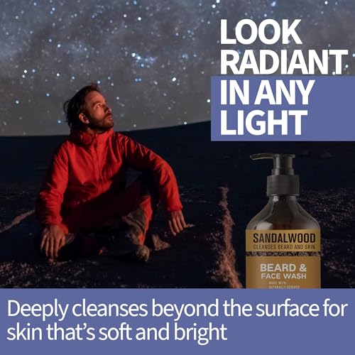 AM Beard & Face Wash - Sandalwood Scented for Hydration & Relief