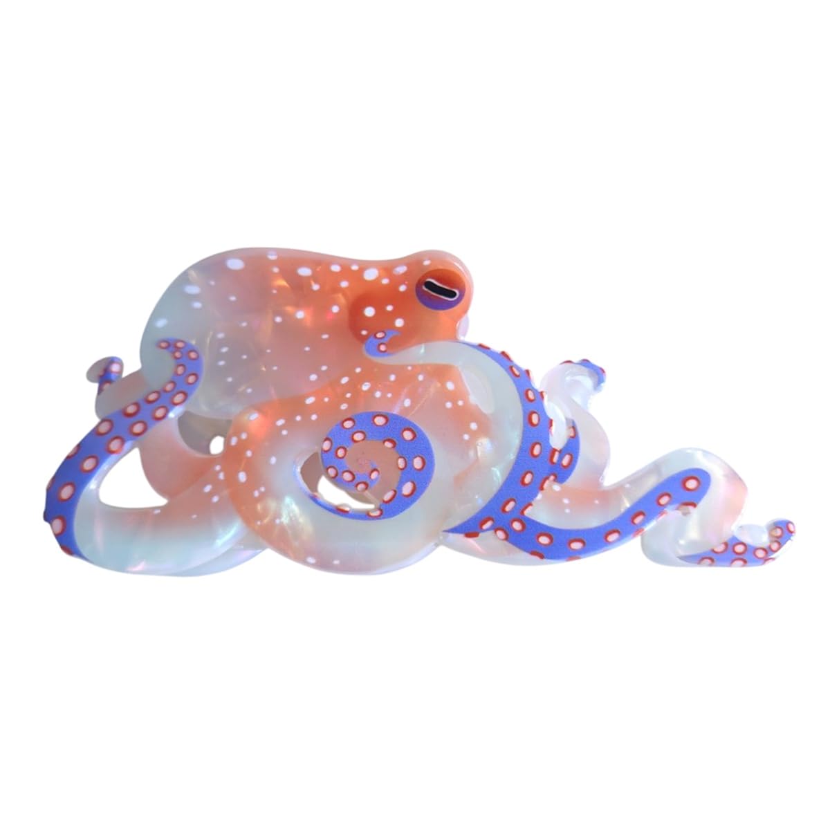 Funny Octopus Hair Clips - Novelty Acetate Claw Clip for Women | Light Pink Small Size
