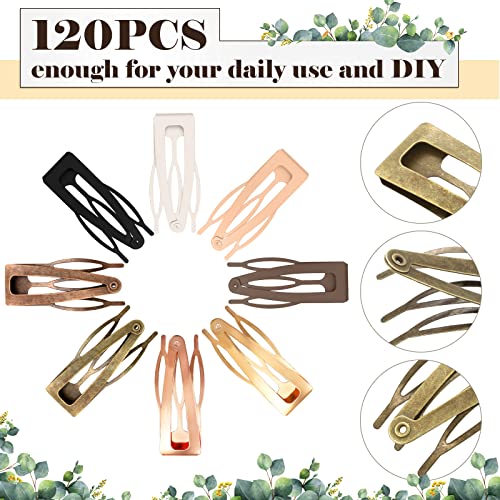 120-Piece Metal Snap Hair Clips Set - 2-Inch Double Grip Barrettes