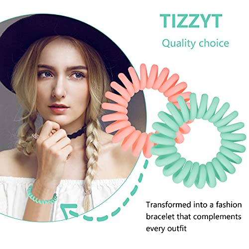 TIZZYT Spiral Hair Ties Macaron Colors No Crease, 18 Pack for Women & Kids