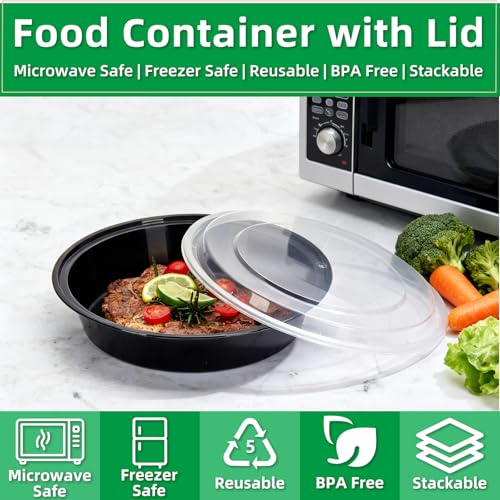 24 oz Meal Prep Containers with Lids - 10 Pack, BPA-Free, Stackable