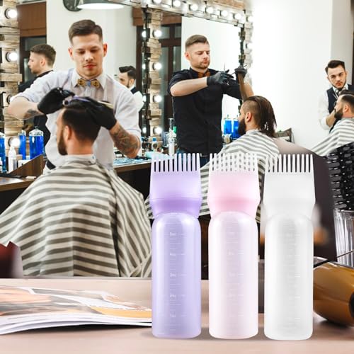 BEABOY Root Comb Applicator Bottle 6 oz 2 Pack - Pink, Hair Dye/Oil Applicator