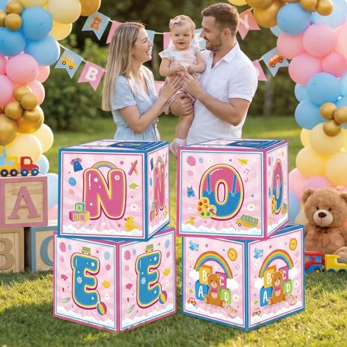 Rachell Teacher 1st Birthday Balloon Boxes - 3PCS Cartoon Decor