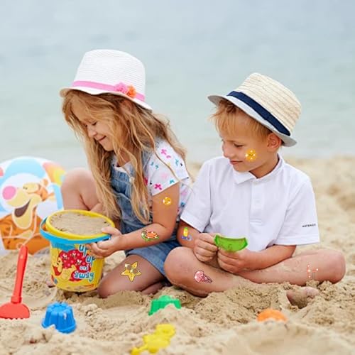 120 Glitter Summer Temporary Tattoos for Kids - Pool Party Favors