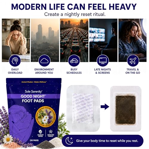Sole Serenity Good Night Foot Pads - Support Achy Feet I Traditional Herbal Blend, No Prep