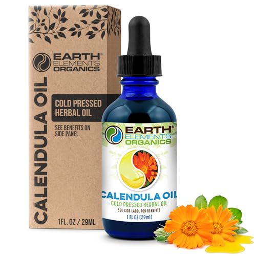 Earth Elements Organic Calendula Infused Skin Oil for Dry Chapped Skin