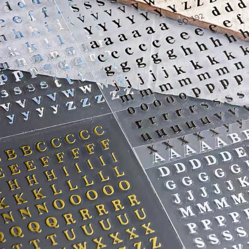 CHANGAR Alphabet Nail Stickers - Self-Adhesive Nail Art Decals (6 Sheets)