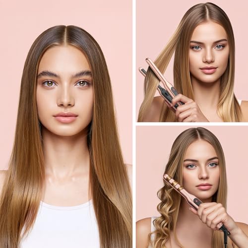 JAETON 0.3-Inch Mini Flat Iron for Short Hair, Edges, and Beard