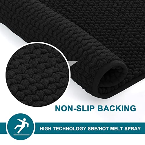Turquoize Non-Slip Chenille Bath Mat - 20 x 32 Inches, Soft & Absorbent