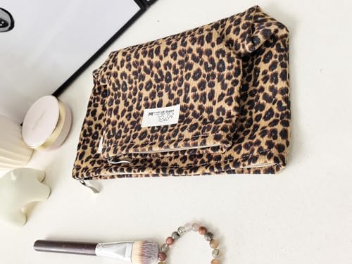 HAPPYHEIDI 2-Piece Makeup Bag Set - Travel Cosmetic Pouch in Leopard Print