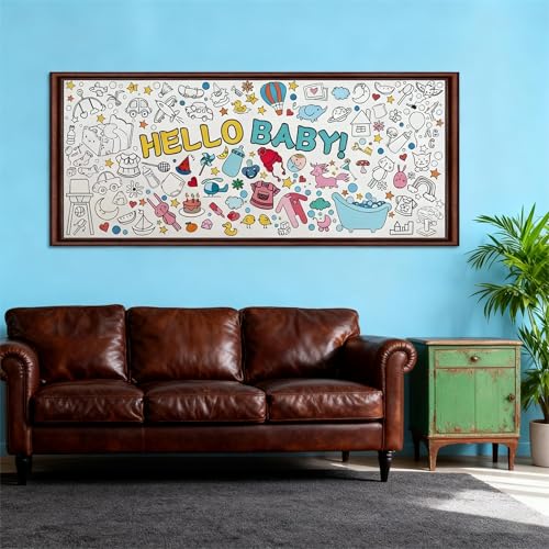 Giant Baby Shower Coloring Poster Tablecover - 30" x 72"