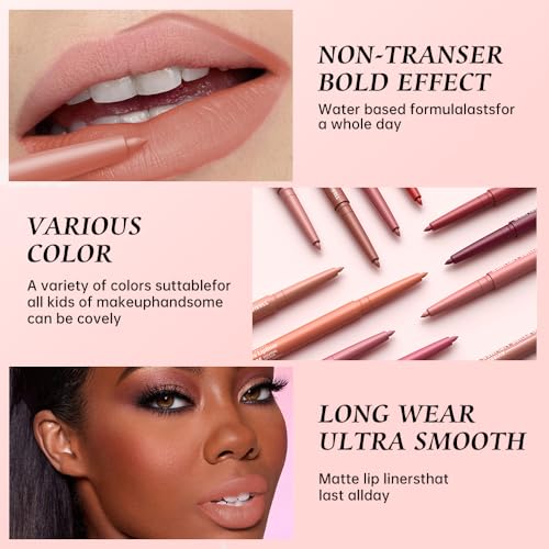 Hxssll 09# 12 Colors Matte Lip Liner Pencil Long Lasting Waterproof Smudge Proof